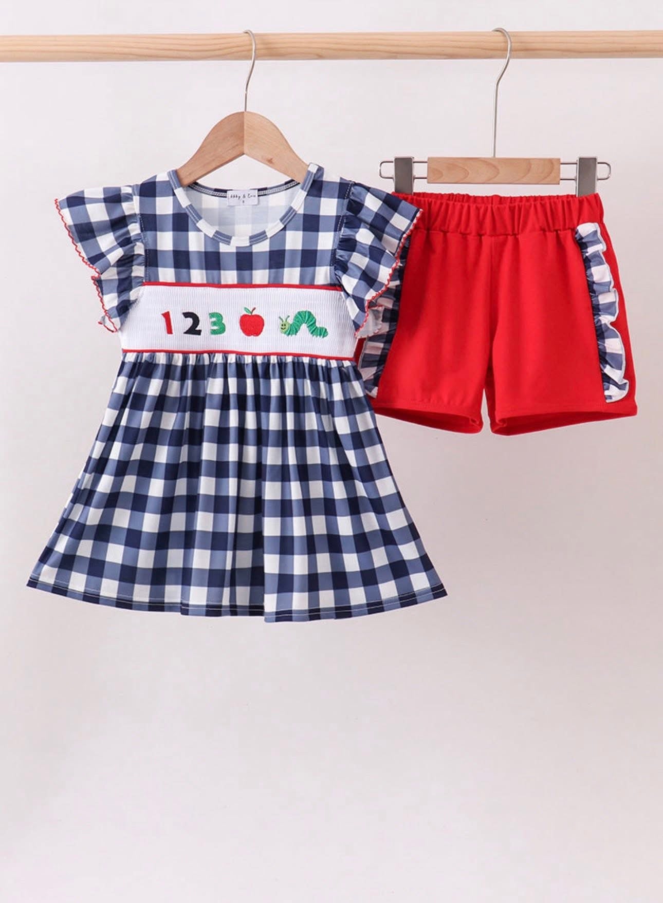 123 Caterpillar Shorts Set