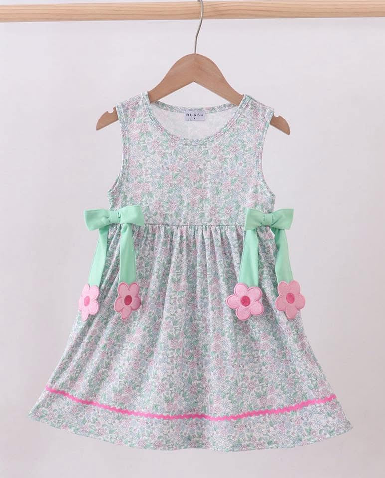 Mint Floral Dress