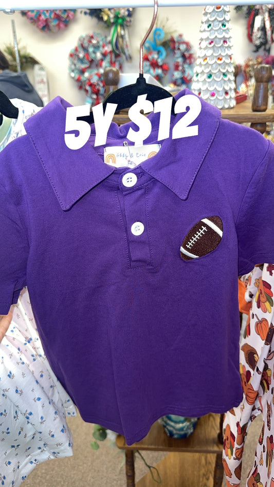 Purple Football Polo