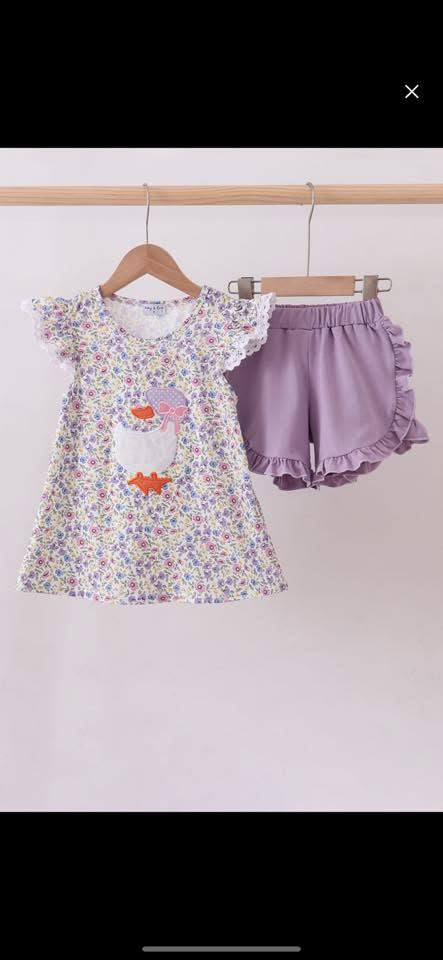 Floral Goose Short Set