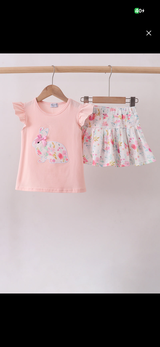 Bunny Floral Skort Set