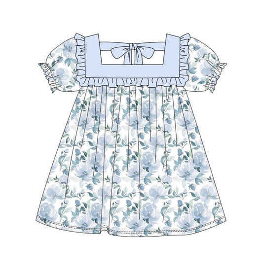 Blue floral ruffle dress