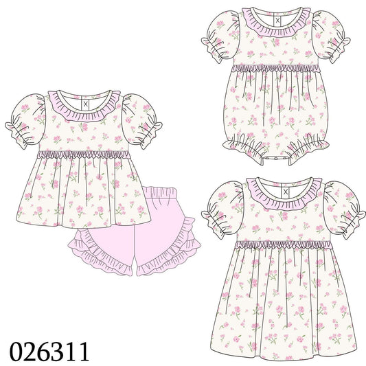 Pink floral Shorts Set