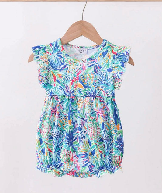 Blue Floral Bubble