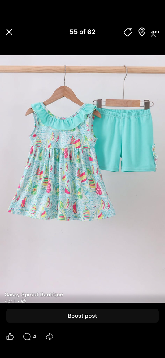 Sailboat Shorts Set
