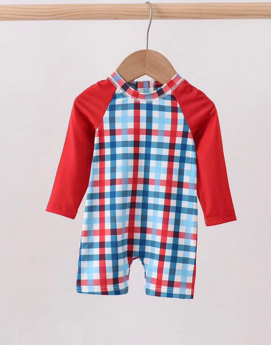 Boys red and blue swim