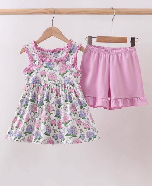 Hydrangea Shorts Set