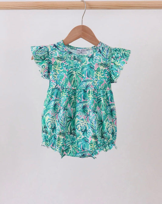 Teal floral lilly bubble
