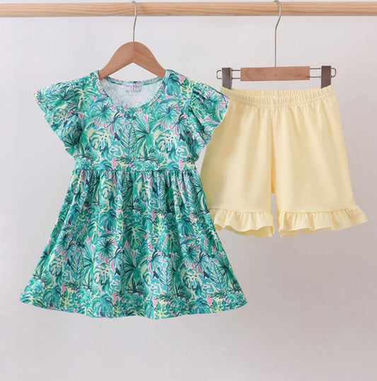 Green & Yellow Short Set