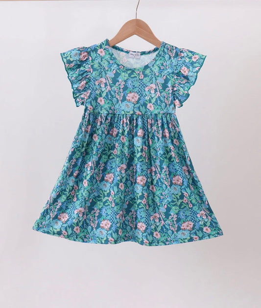 Blue Lilly Floral Dress