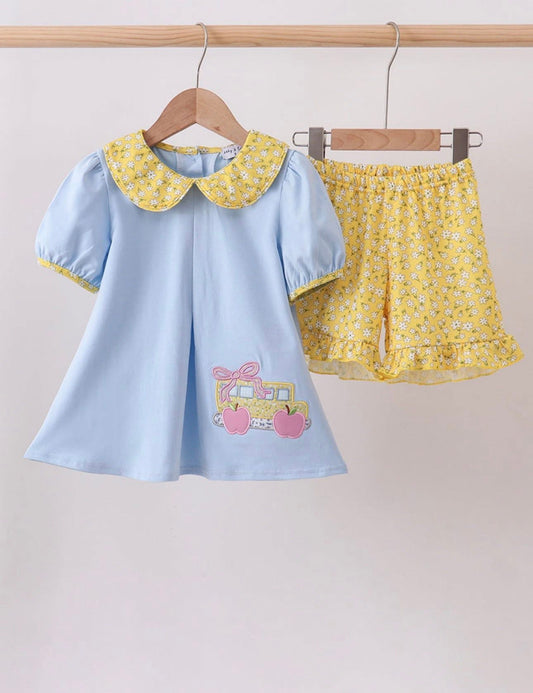 Yellow School Bus Short Set