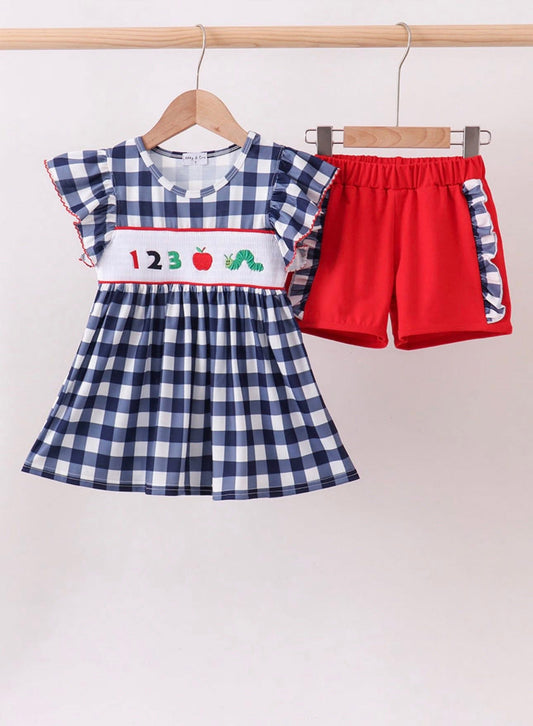 123 Caterpillar Shorts Set