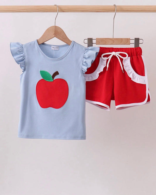 Apple Shorts Set (Blue)